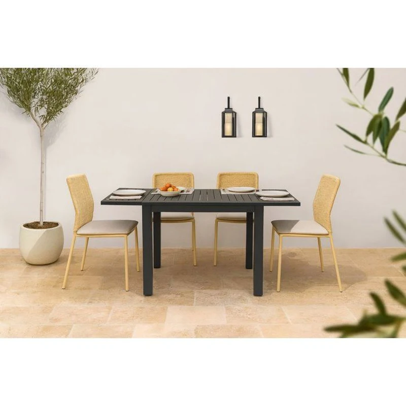 Table de jardin extensible 6 personnes SOLOMA - SOLOMA - Aluminium - 80/160 x 80 x 75 cm