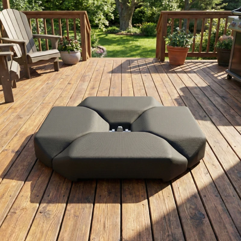 Outsunny Base para Guarda-sol de 4 peças para Cantilever Suporte para Guarda-sol de HDPE Reenchível com Água 77 kg ou Areia 100 kg