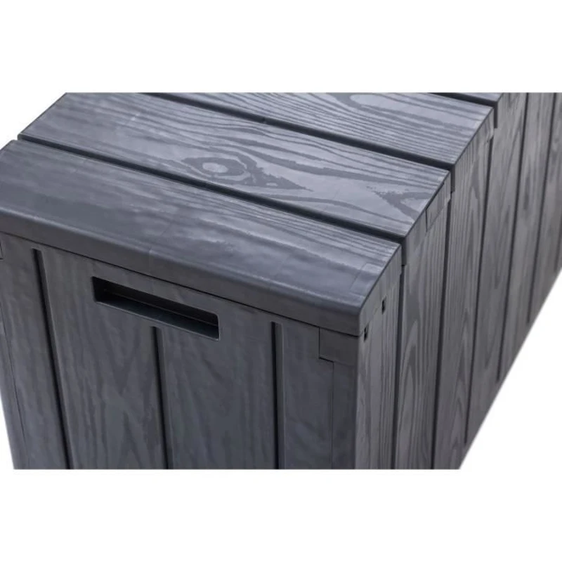Coffre de jardin - En résine - MULTIBOX BRAVO - Gris anthracite - 270L - 117,5x45x56 cm