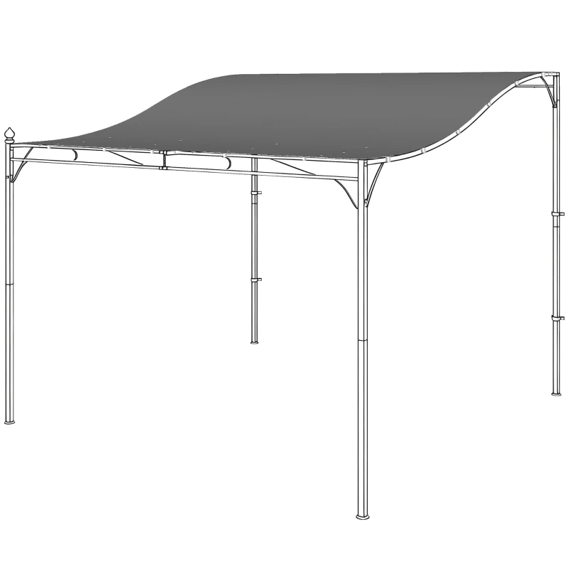 Outsunny Vervangend pergoladak zonnescherm voor terrasoverkapping vervangend dakzeil voor 3 x 3 m paviljoen 298x293 cm donkergrijs