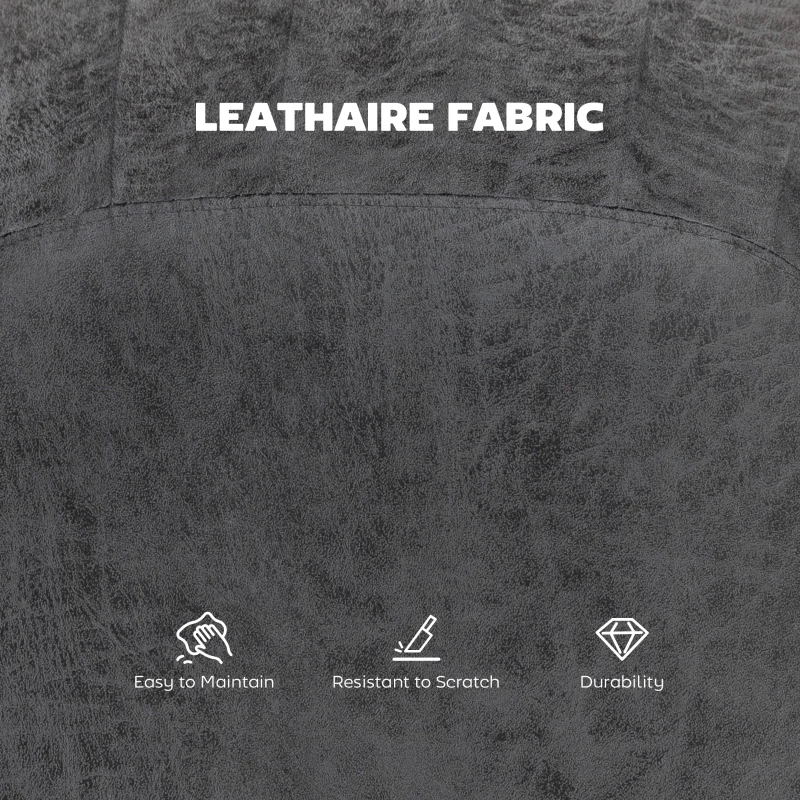 HOMCOM Set of 2 Leathaire Tub Bar Stools -  Charcoal Grey