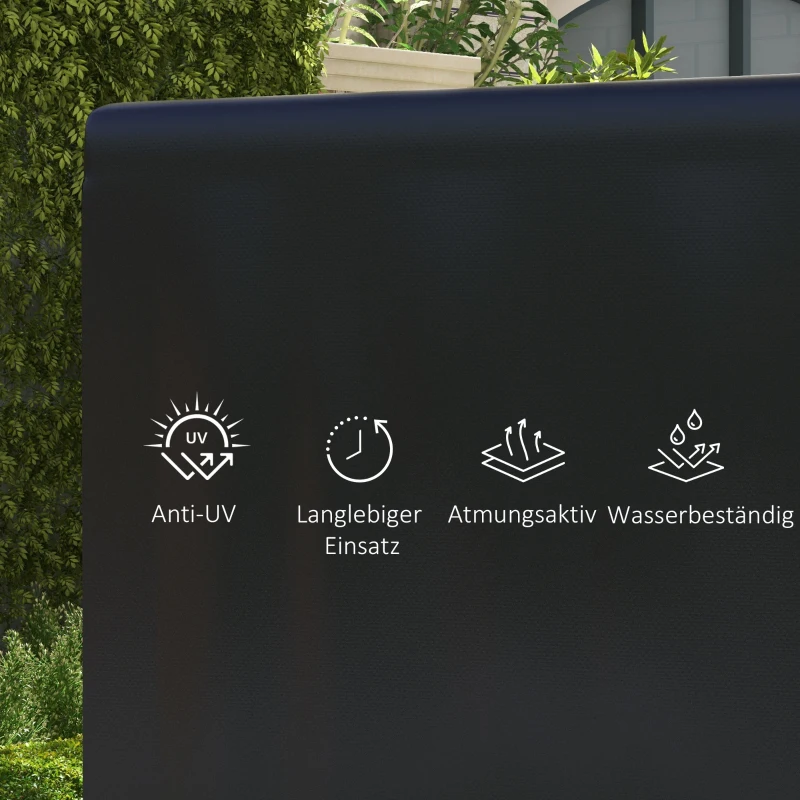 Outsunny Tuinmeubelhoes, afdekhoes beschermhoes voor outdoor-meubels, 215 cm x 155 cm x 150 cm, Zwart