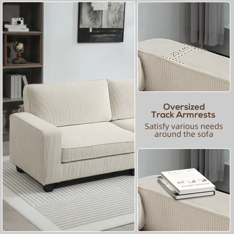 Sofa 3-osobowe z welurowym pokryciem, kremowe, z sprężynami