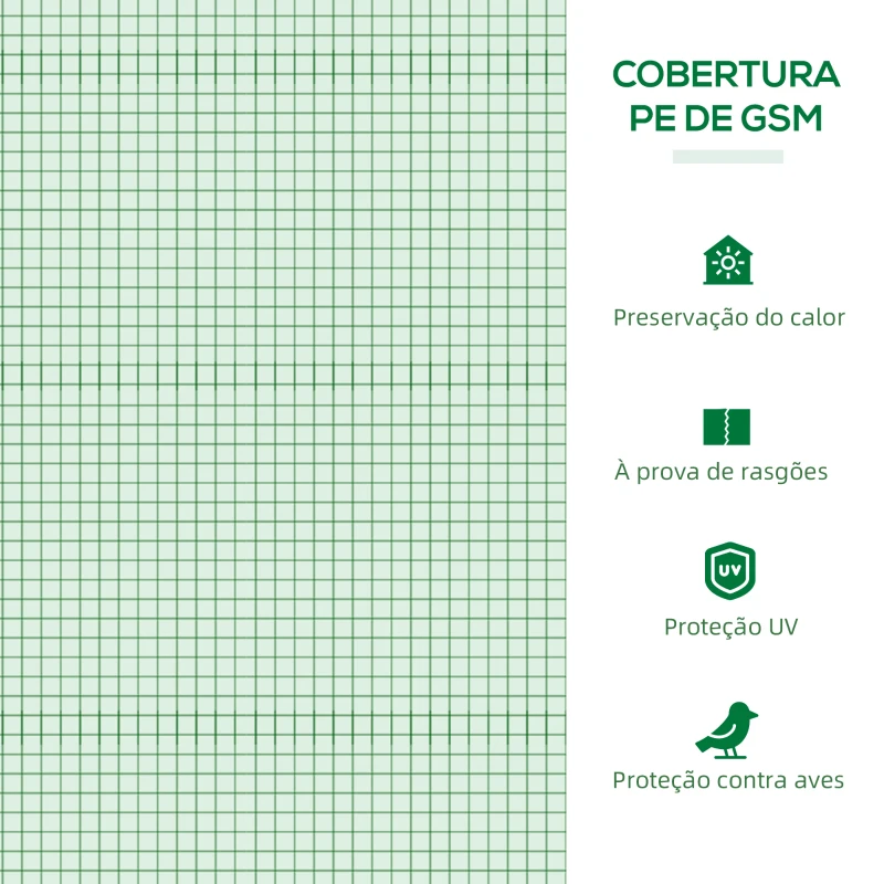 Outsunny Mini Estufa para Cultivo de Plantas com 4 Janelas Estrutura em Aço e Cobertura de PE Anti-UV 200x80x45 cm Verde