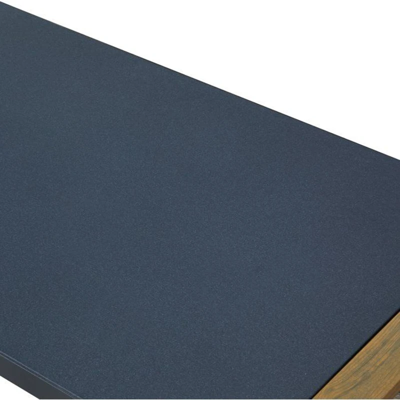 Salon bas de jardin en aluminium effet bois avec coussins - 5 personnes - PUERTO - Gris