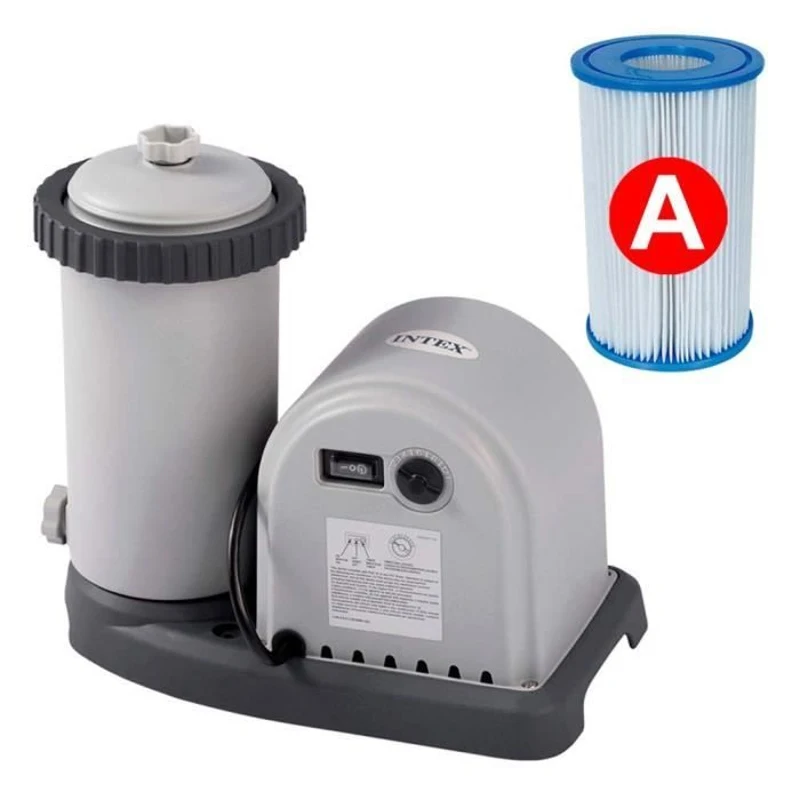 Kit Piscine hors sol tubulaire INTEX - Pris Frame - 610 x 132 cm - Ronde (Pompe, bâche, tapis de sol et échelle) - 26756NP