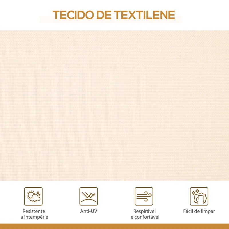 Outsunny Baloiço de Jardim Exterior de 3 Lugares com Toldo Reclinável Assento Respirável e Estrutura de Aço 175x118x159 cm Bege