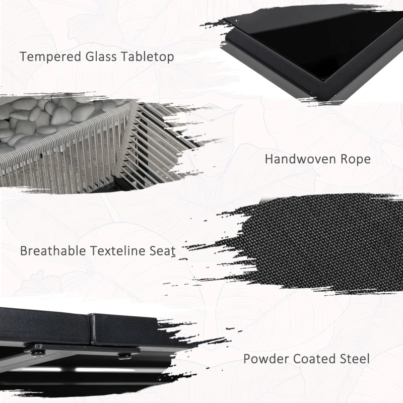 Outsunny Zestaw mebli ogrodowych 5-częściowy, stół i krzesła składane