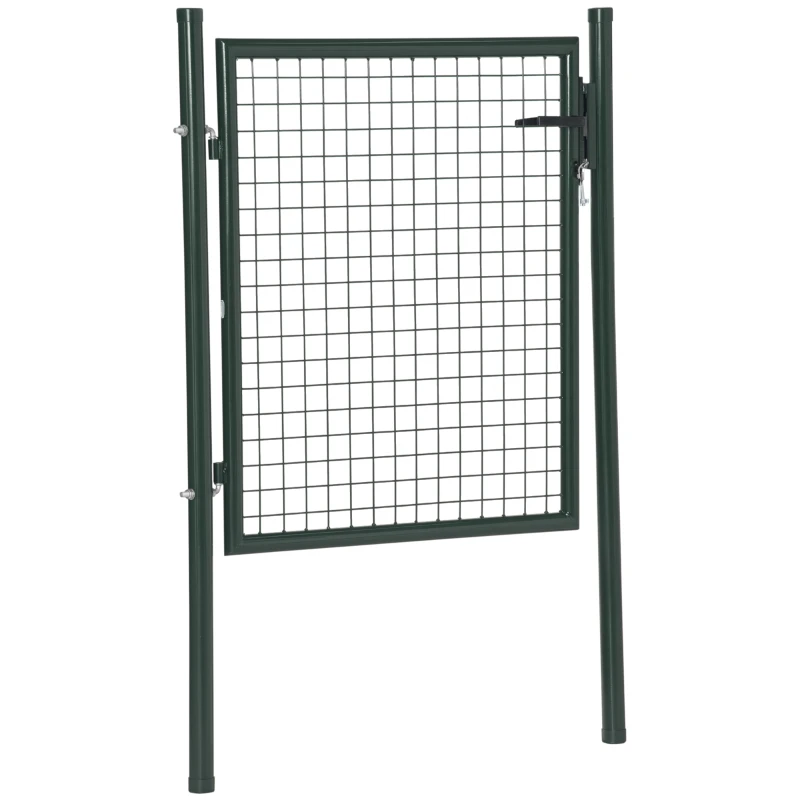 HOMCOM Green Steel Garden Gate with Lock and 3 Keys 97 x 150cm, Green
