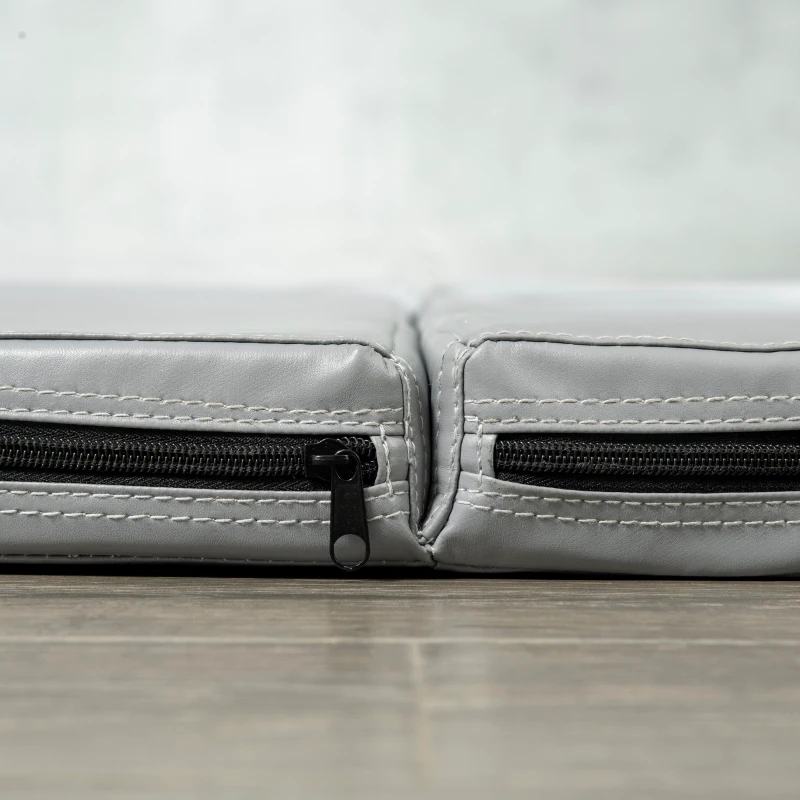 HOMCOM Mata do pole dance, 5 cm grubości, okrągła mata z tworzywa sztucznego do ćwiczeń pole dance, gimnastyki, jogi, jasnoszara