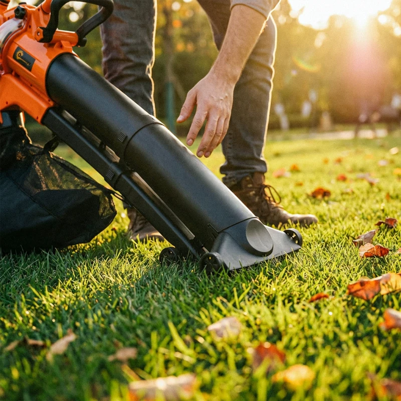 Outsunny 3000W 3-in-1 Elektrische bladblazer en stofzuiger met 40L opvangzak, 4 wielen, verstelbare riem, Oranje