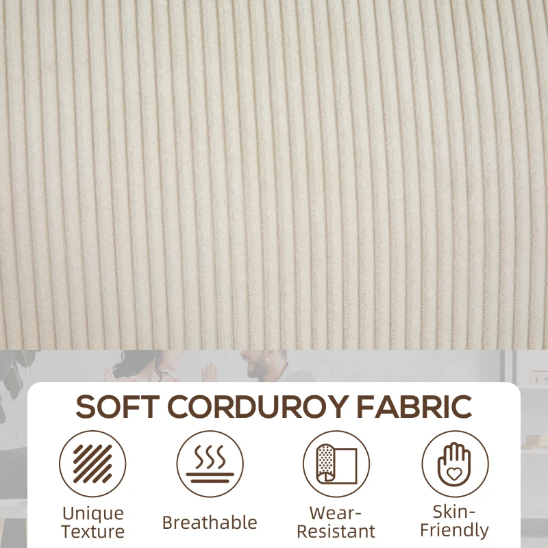 Sofa 3-osobowe z welurowym pokryciem, kremowe, z sprężynami