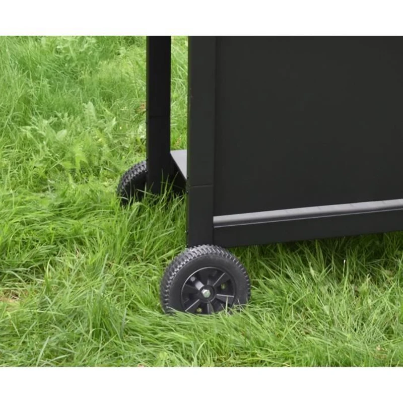 Barbecue a gaz - GRILL GARDEN - Noir - 3 brûleurs - Avec capot de protection - Allumage Piezo électrique