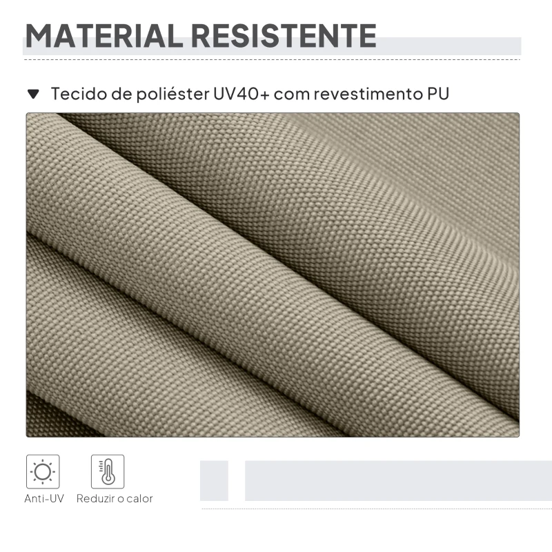 Outsunny Toldo Vertical Exterior 200x305 cm Tela de Privacidade Enrolável Ajustável com Manivela Proteção UV 40+ Areia
