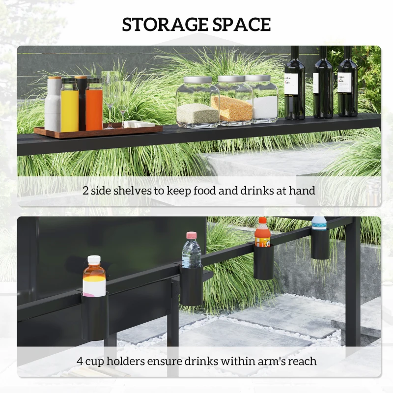 Pawilon grillowy 250x160x250 cm, wodoodporny, UV-ochrona