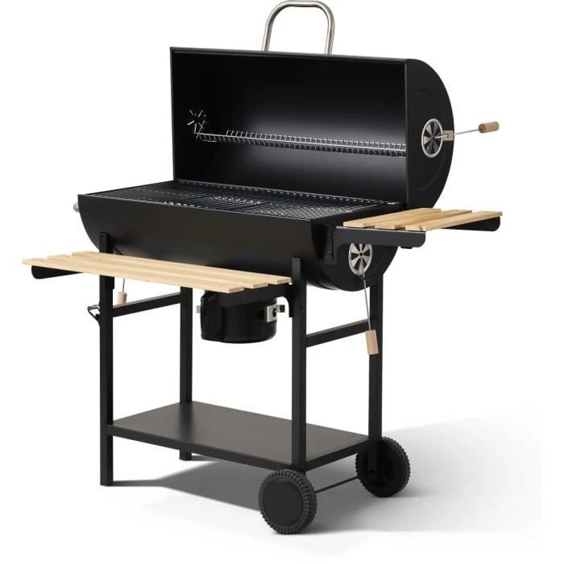 COOKING BOX Barbecue a charbon MIKE EVOLUTION - 115x66x106 cm - 2 grilles acier chromé - Surface de cuisson : 71x35 cm - Noir