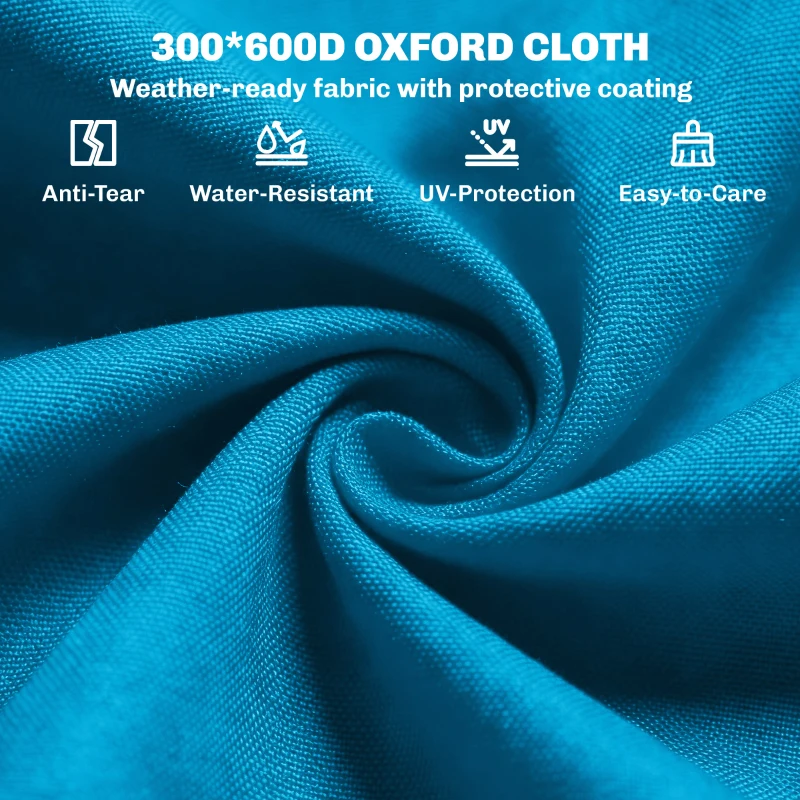 Outsunny Garden Sun Lounger, with Five-Position Back - Sky Blue