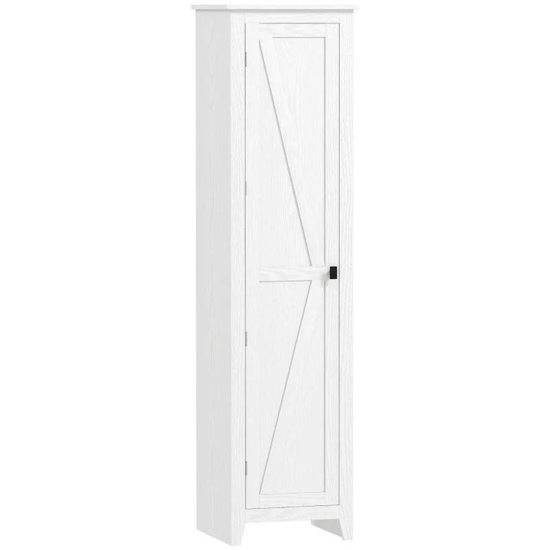 HOMCOM Armoire de Rangement buffet cuisine avec 2 étagères réglables- Hauteur 170 cm en Bois Blanc