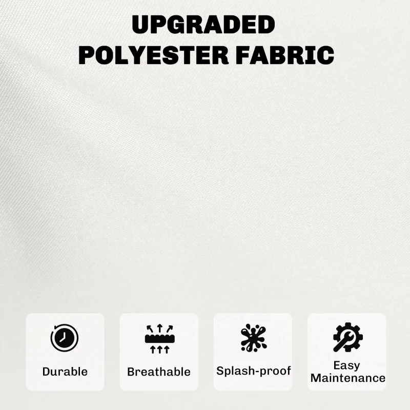 Outsunny Outdoor Seat Cushion Pads for Rattan Furniture, 3 PCs Garden Furniture Cushions, Cream White