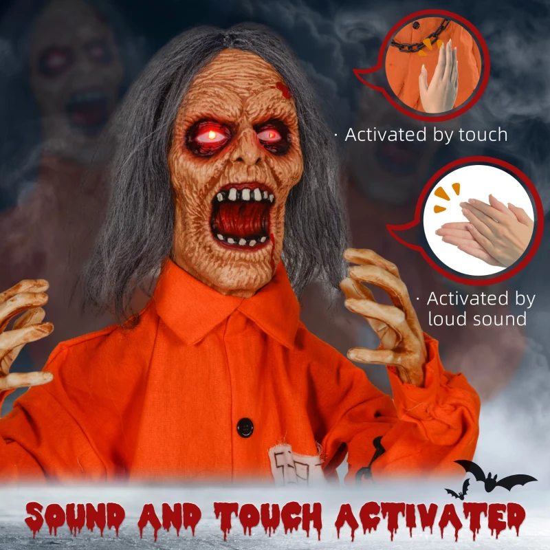85 cm Dekoracja Halloween, Straszny Więzień z LED i Dźwiękiem