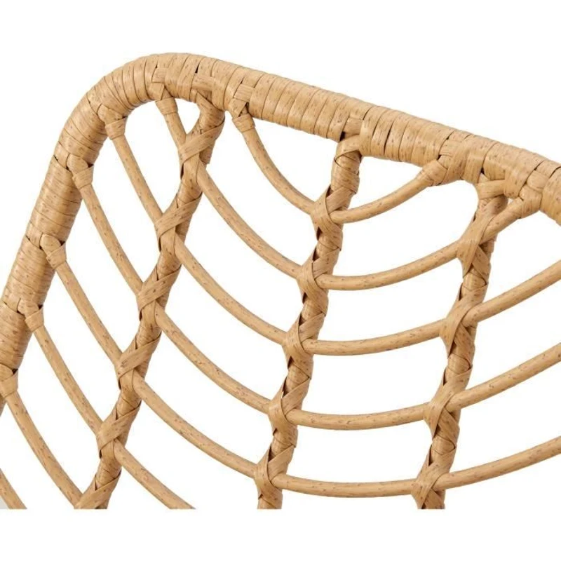 Lot de 2 chaises de jardin KOMODO - Imitation rotin naturel - Structure acier -  L48  x P 47 x H 88 cm