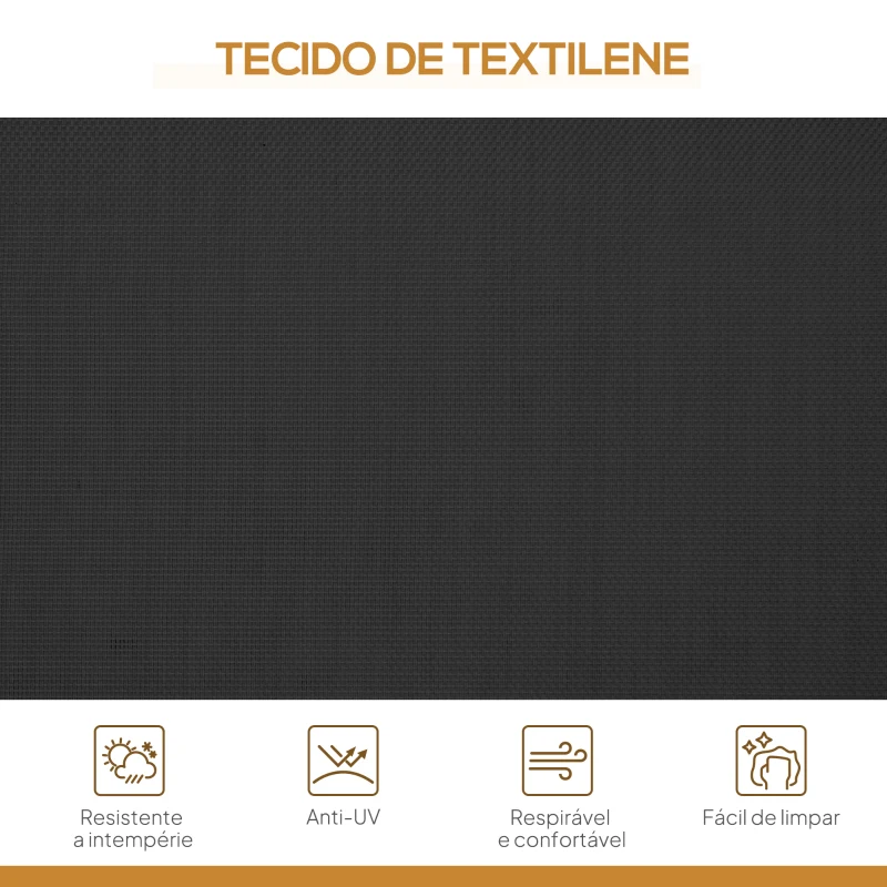 Outsunny Baloiço de Jardim Exterior de 3 Lugares com Toldo Reclinável Assento Respirável e Estrutura de Aço 175x118x159 cm Preto