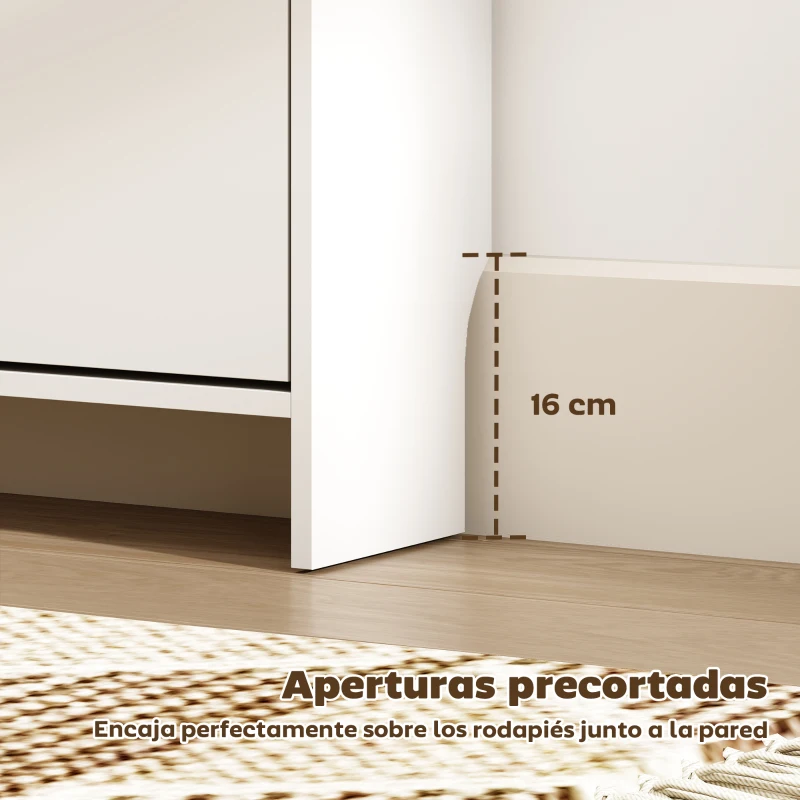 HOMCOM Cubre Radiadores con Zapatero Cubierta para Radiador con 2 Cajones Abatibles 152x19x81 cm Blanco