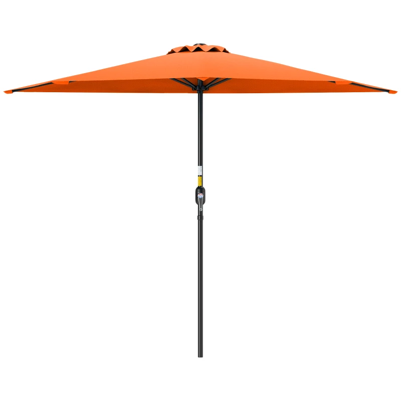 Outsunny Half Round Parasol Umbrella - Orange
