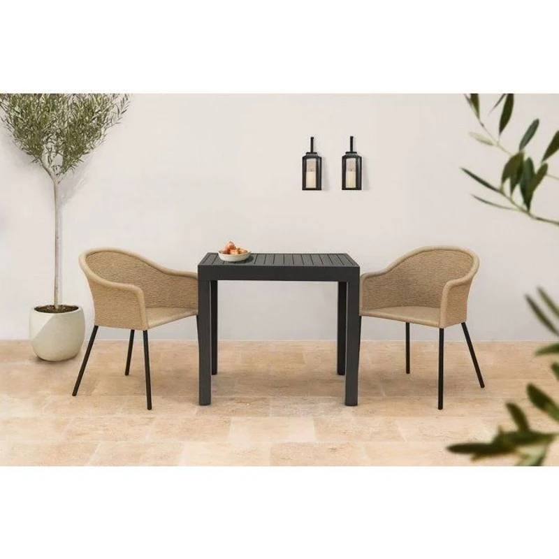 Table de jardin extensible 6 personnes SOLOMA - SOLOMA - Aluminium - 80/160 x 80 x 75 cm