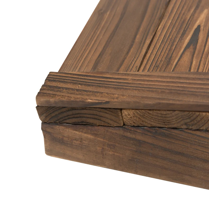 Outsunny Mostek ogrodowy z drewna, most do stawu, design kółek