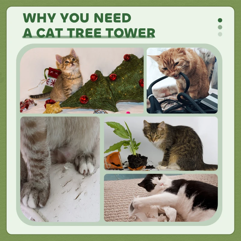 Koty drapak 91cm z legowiskiem, platforma, wełna, kremowy