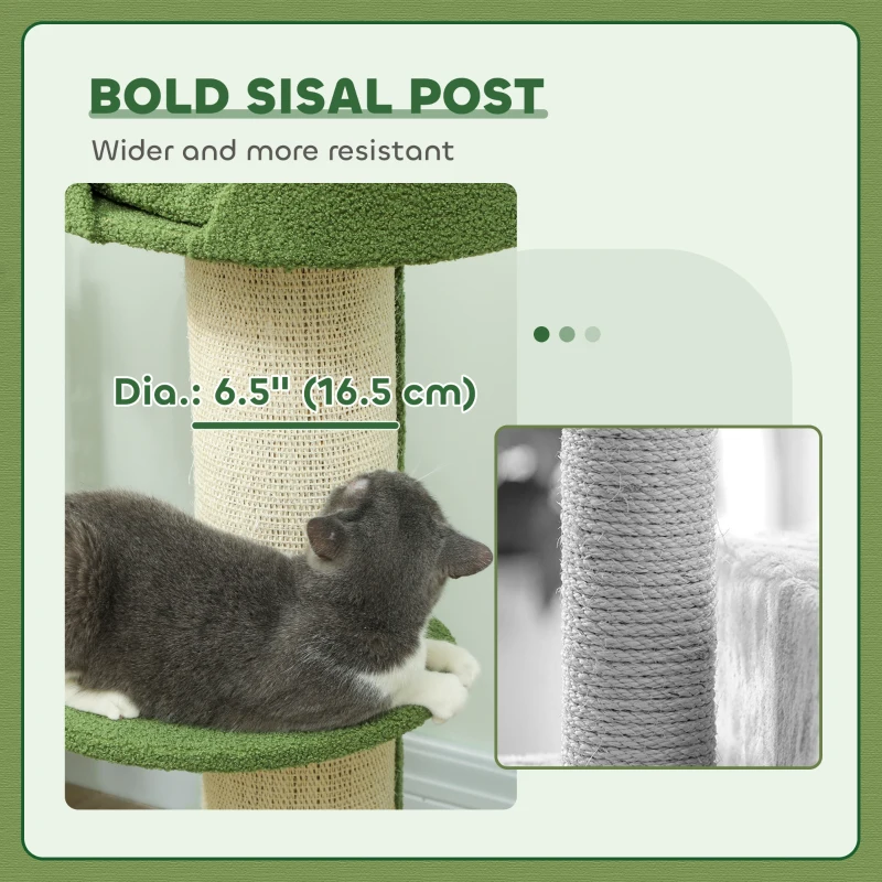 Koty drapak 91cm z legowiskiem, platforma, wełna, kremowy