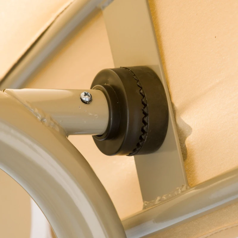 Outsunny Baloiço de Jardim Exterior de 3 Lugares com Toldo Ajustável e Estrutura em Aço 172x110x156 cm Castanho Claro