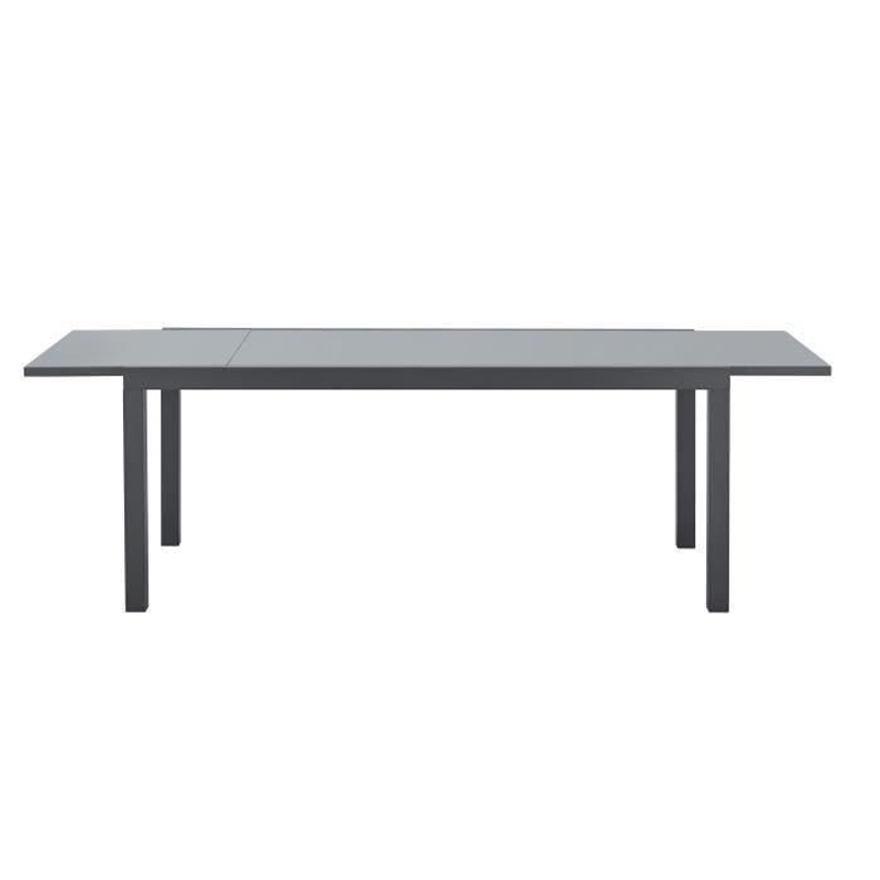 Ensemble repas de jardin 6 a 8 personnes : Table extensible 180-240 cm + 2 fauteuils + 6 chaises - Gris