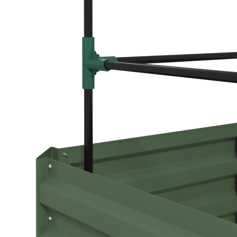 Outsunny Floreira Grande com Treliça e Base Aberta para Plantas Trepadoras 61x61x140 cm Verde