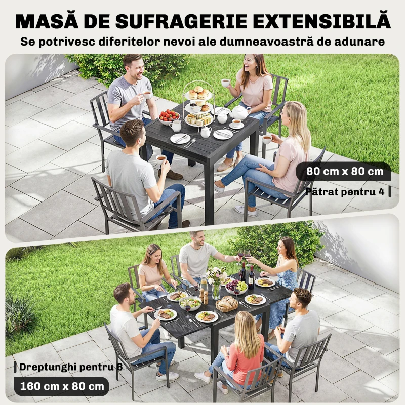 Outsunny Masă Mare pentru Exterior, Grădini, Terase și Spații Verzi