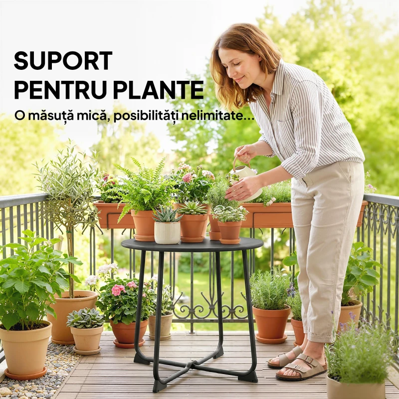 Outsunny Masă de Cafea Măsuță joasă din fier