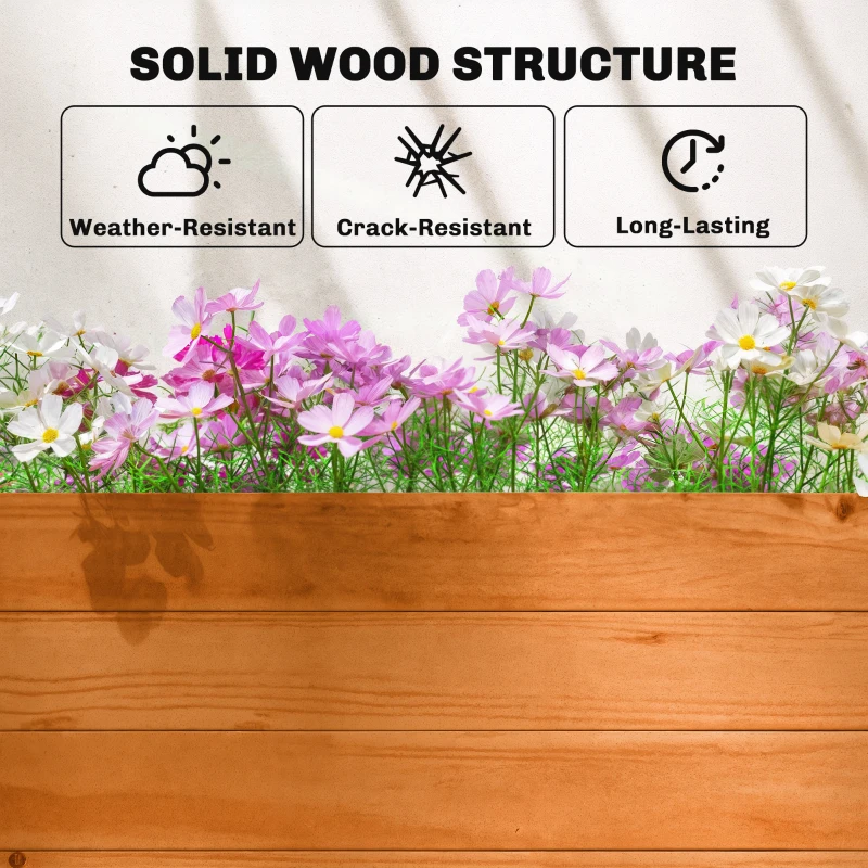 Outsunny Grządka z kratą i dachem, na kwiaty, owoce, warzywa, zioła, 196 x 44 x 181 cm, drewno, pomarańczowy
