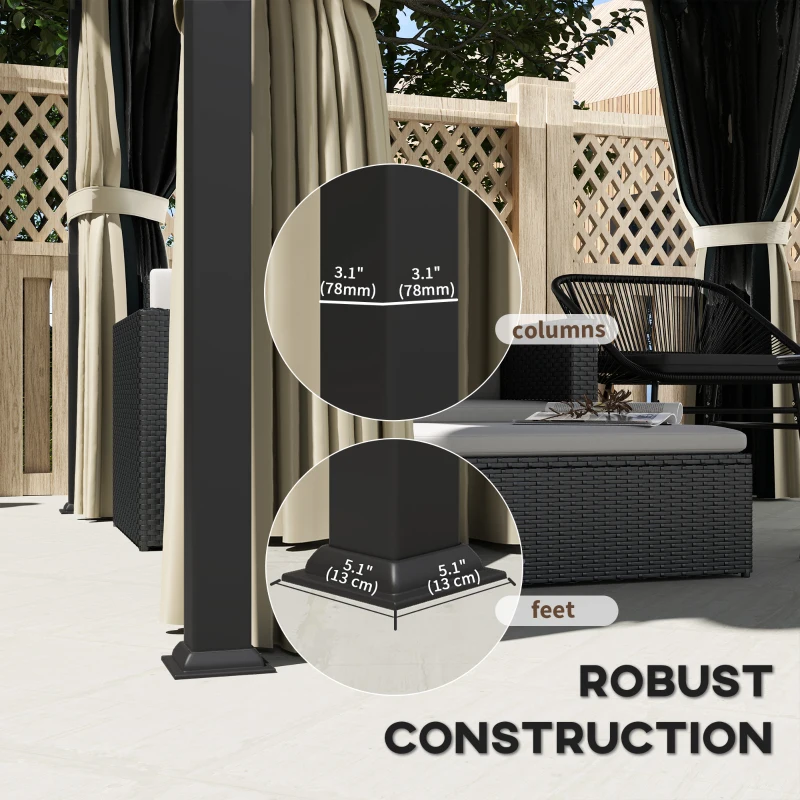 Pawilon ogrodowy 3x3 m, wodoodporny, stabilny, ciemnoszary