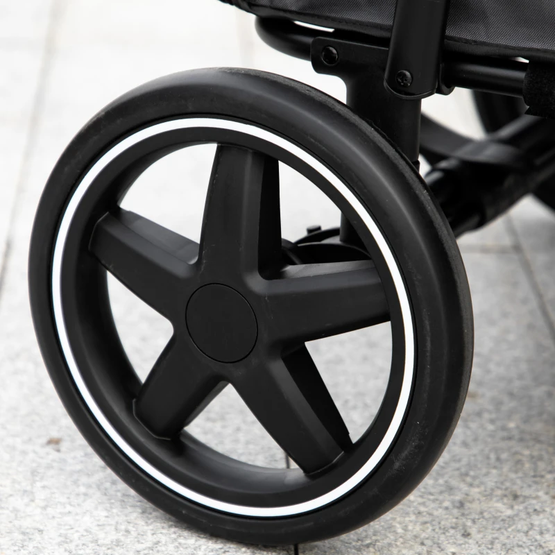 PawHut Foldable Pet Stroller, with Universal Wheels, Shock Absorber, for Medium and Large Dogs - Grey