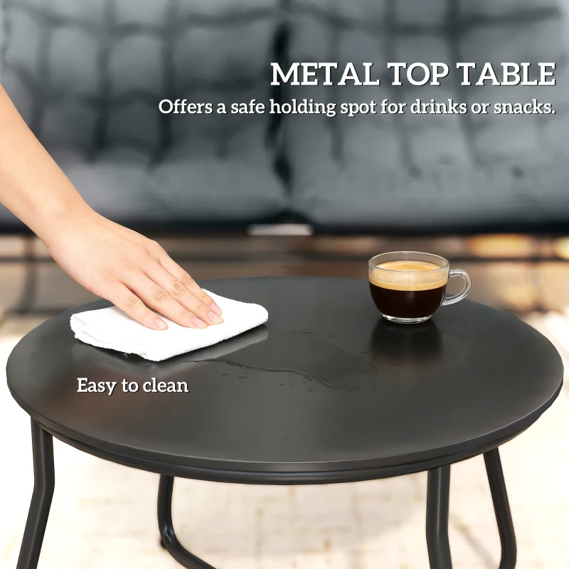 Outsunny Zestaw mebli ogrodowych ze stali dla 4 osób, odporny na warunki atmosferyczne