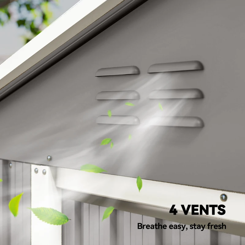 Outsunny 6.5 x 3.5ft Metal Garden Storage Shed - Light Grey