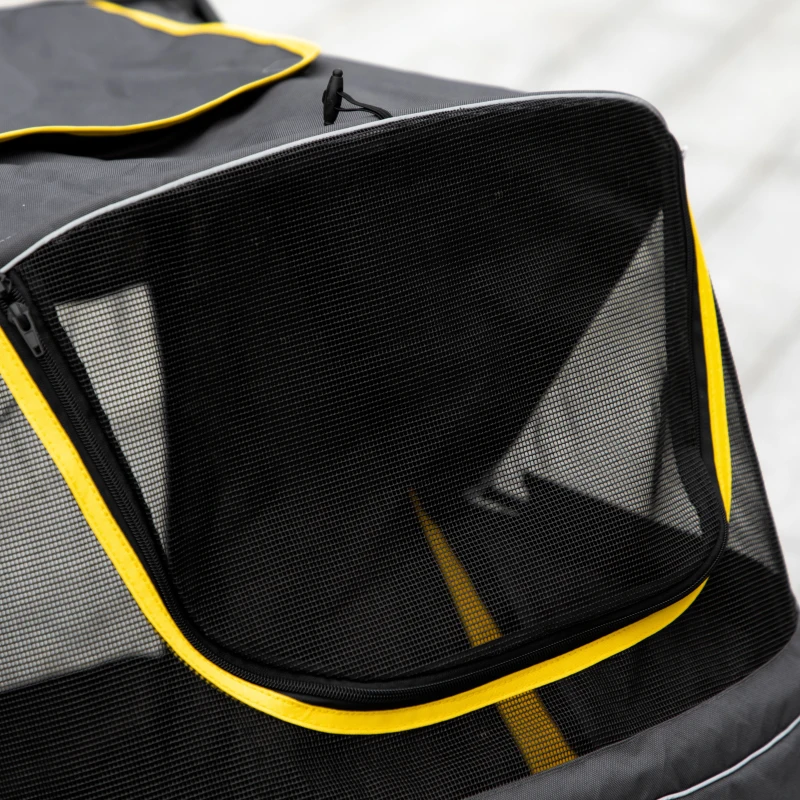 PawHut Foldable Pet Stroller, with Universal Wheels, Shock Absorber, for Medium and Large Dogs - Grey