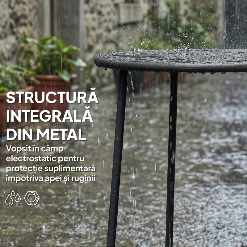 Outsunny Masă de Cafea Măsuță joasă din fier