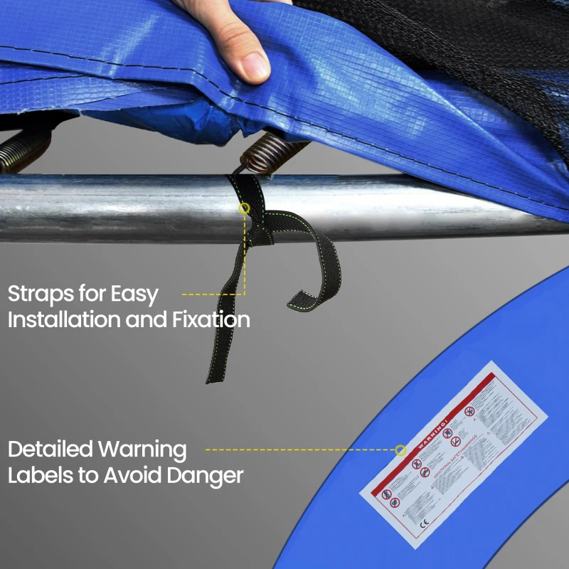 HOMCOM 8FT Trampoline Spring Cover, Plastic Trampoline Pad Replacement Safety Guard, Yellow and Blue
