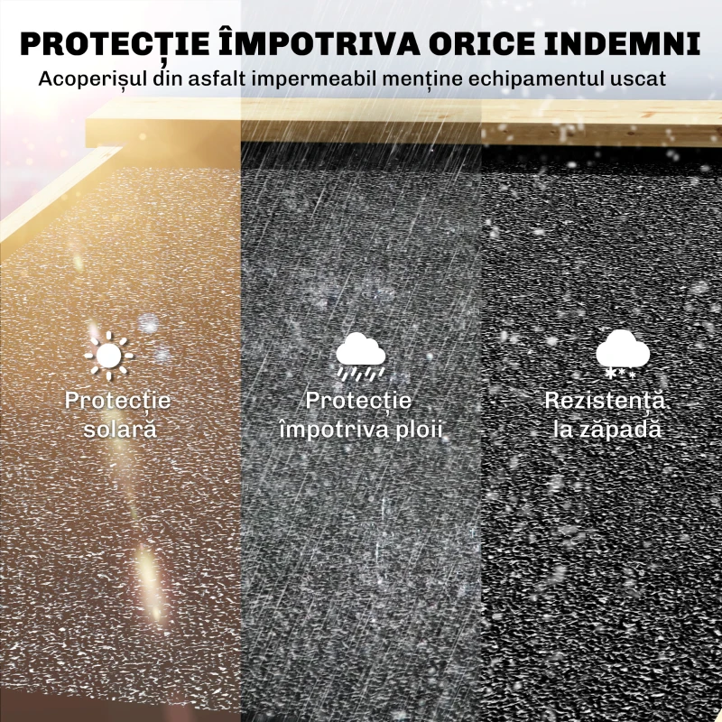 Outsunny Magazie pentru Unelte cu 2 Zone, Rafturi Reglabile și Fereastră, din Lemn de Brad, 106x57x167 cm, Culoare Naturală