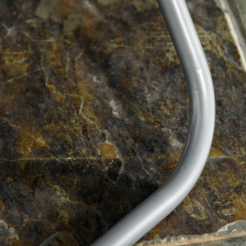 Outsunny Opvouwbare ligstoel met verstelbare rugleuning, roestvrij metalen frame, 187 x 55 x 24, Grijs