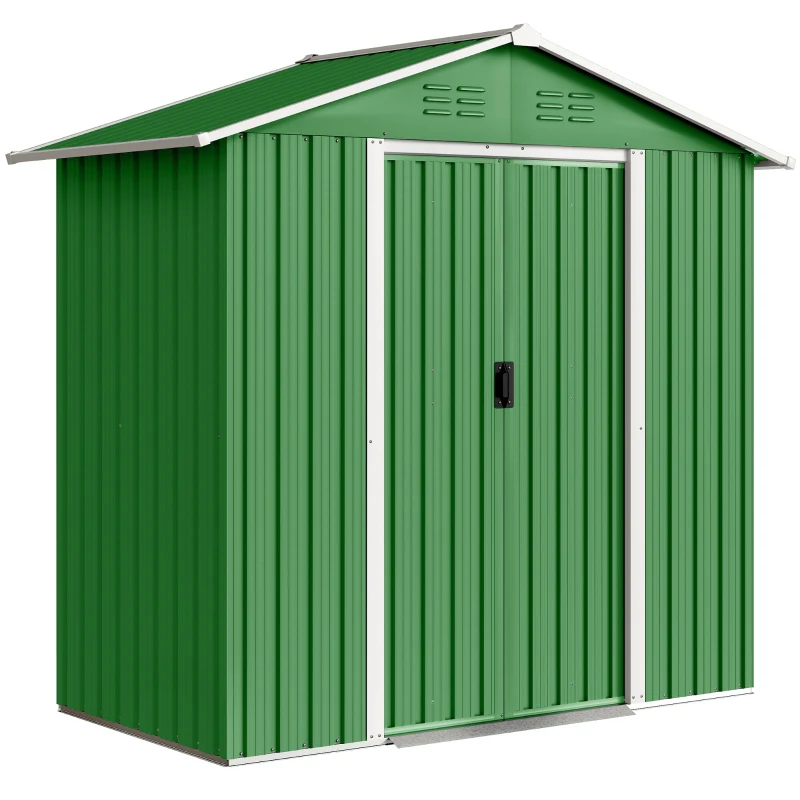 Outsunny 6.5 x 3.5ft Metal Garden Storage Shed - Green