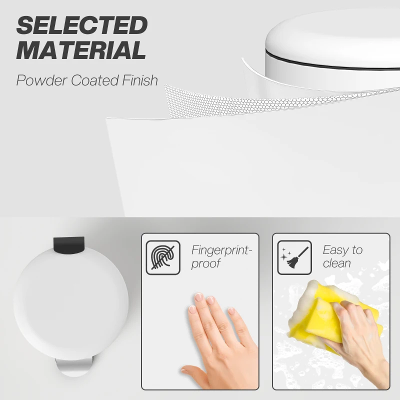 HOMCOM Kosz na śmieci 20L, pedał, pokrywka, metal, kremowy