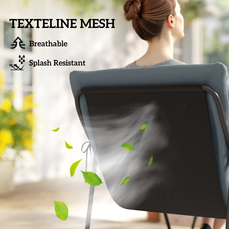 Outsunny Zestaw mebli ogrodowych ze stali dla 4 osób, odporny na warunki atmosferyczne